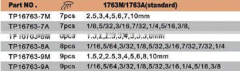 10pc Hex Key Wrench set