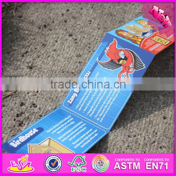 2016 new fashion funny children wooden bird house W03B049