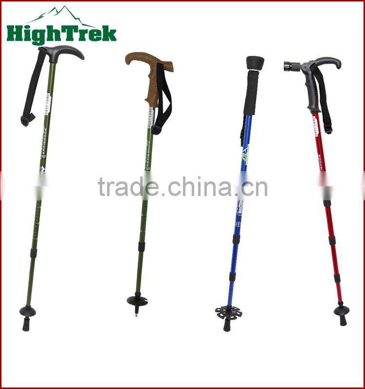 2014 Latest design outdoor sports walking stick with light and alarm
