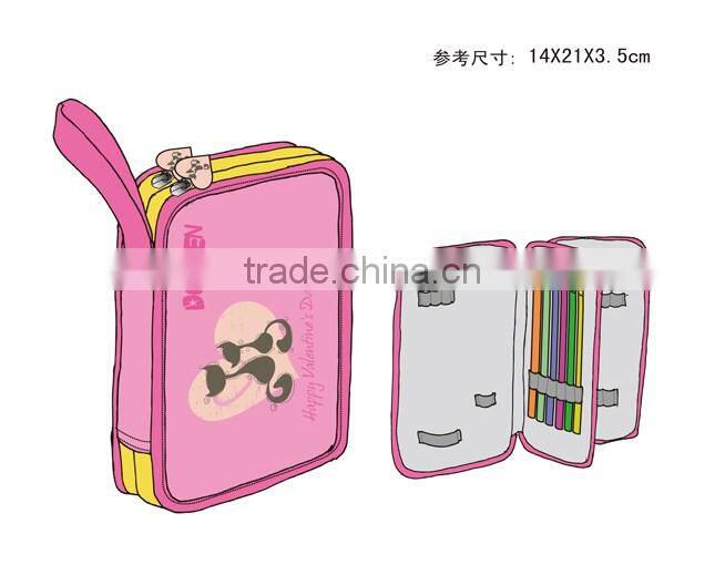Cartoon printing hard school pencil case for students