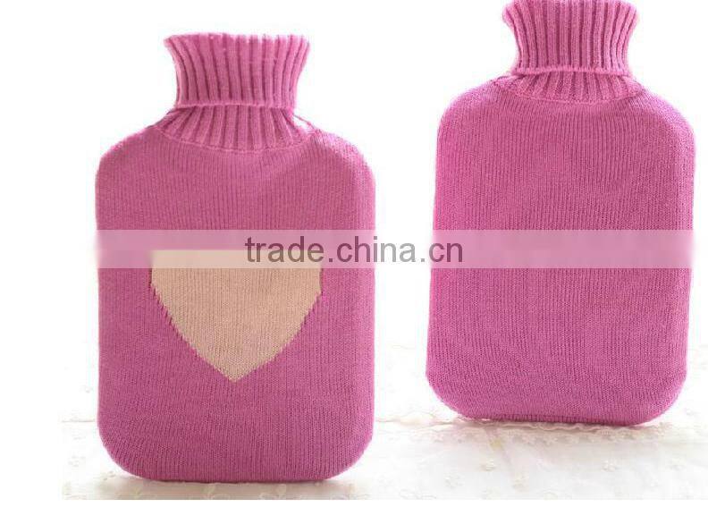 heart jacquard cover of hot-water bag