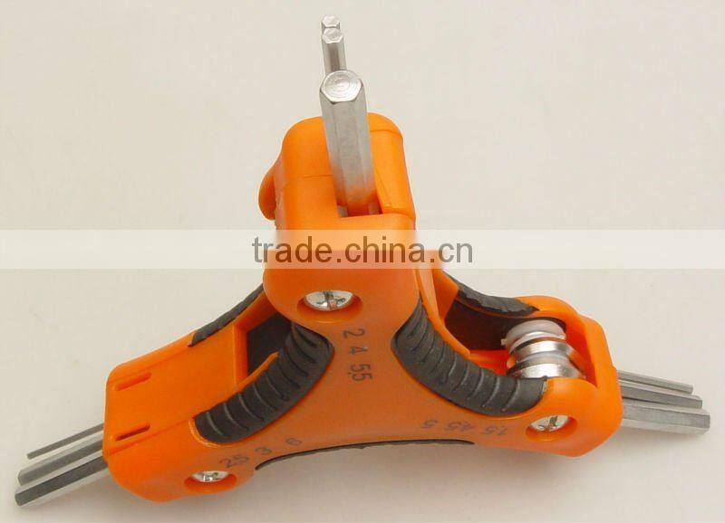 9pc Foldable Hex Key Wrench Set