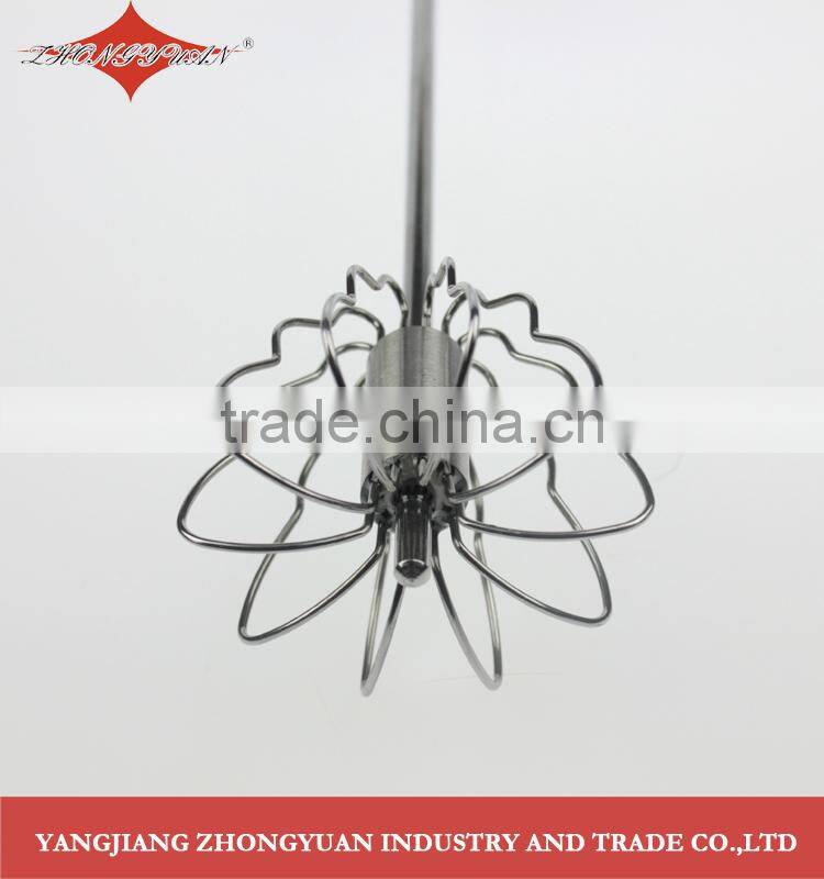 Stainless steel rotary self-mixer miracle whisk hand push 14-inch