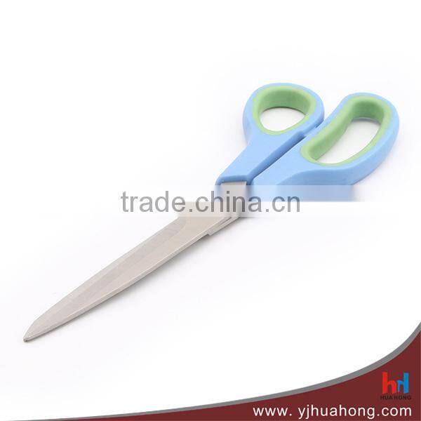 Stainless steel household scissors with soft touch handle