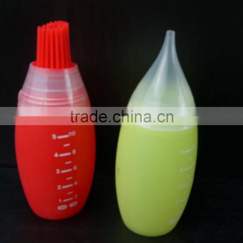 16157 2 Packs Heat Resistant Silicone Squeeze Bottles Kit Basting Brush Cooking Oil Brushing