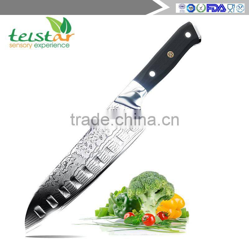 VG10 Japanese Damascus santoku knife 7-Inch blade High Carbon Stainless Steel