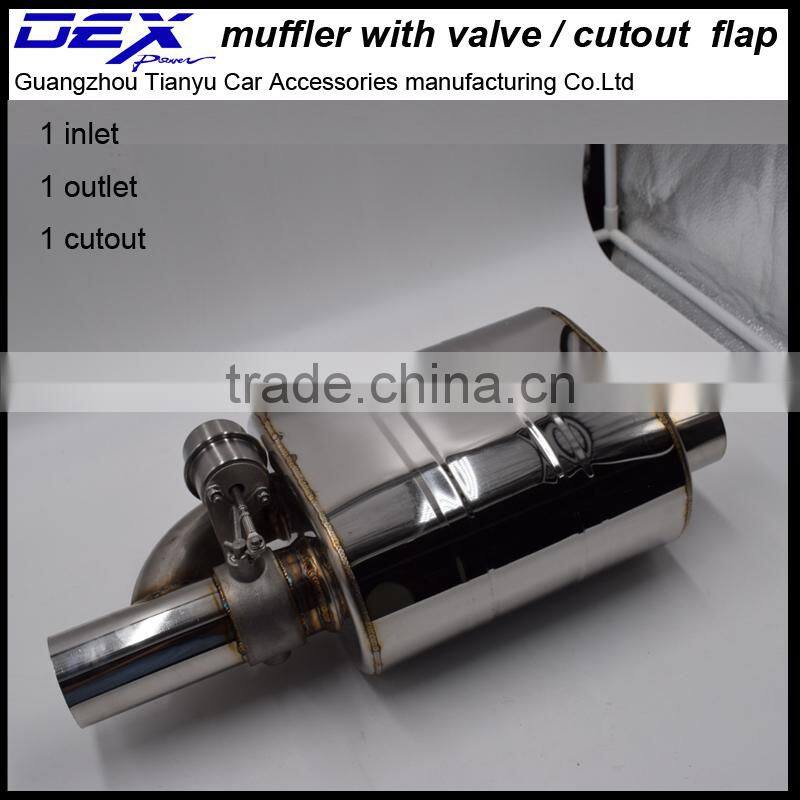 racing performance muffler with exhaust valve in exhaust system