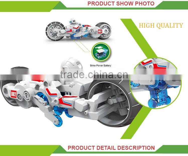 Hot selling DIY toys assembled salt water power mini baby motorcycle toys