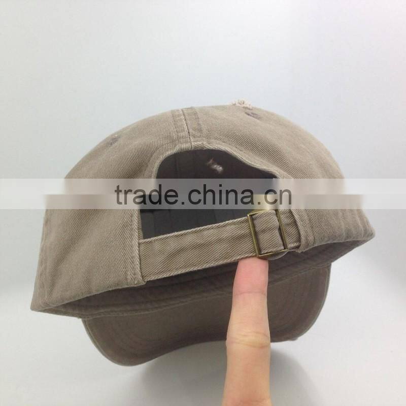 6 Panel Washed Distressed Dad Cap With Custom Logo