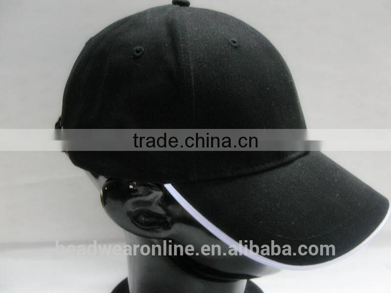 Custom Plain Dyed LED Light baseball cap of 100% Cotton China Factory