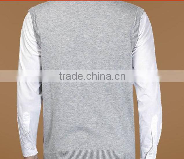 2016 New Autumn Winter Warm Cashmere Sweater Vest Men Classic Sleeveless Wool Solid Color Jersey Casual V-Neck Pullover