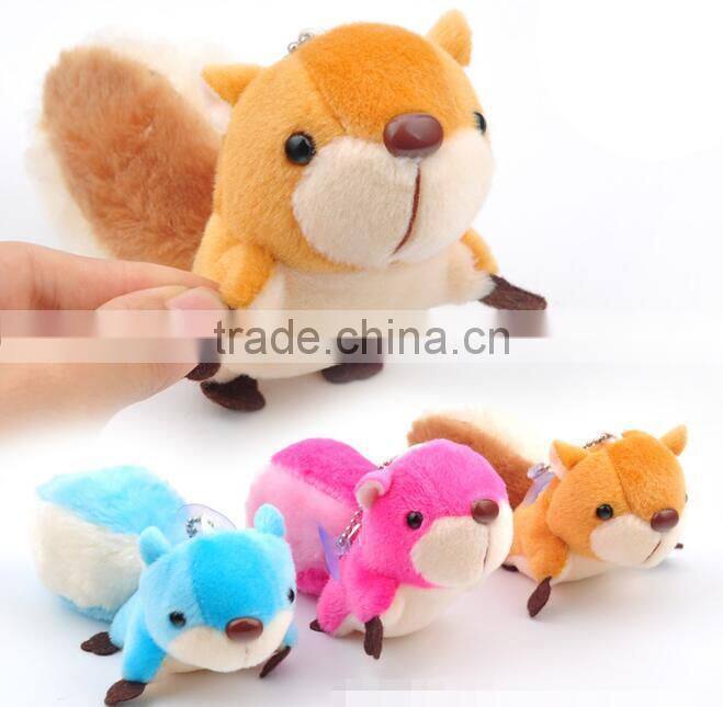 High quality 8cm squirrel backpack hanging toys keychain for kids promotion
