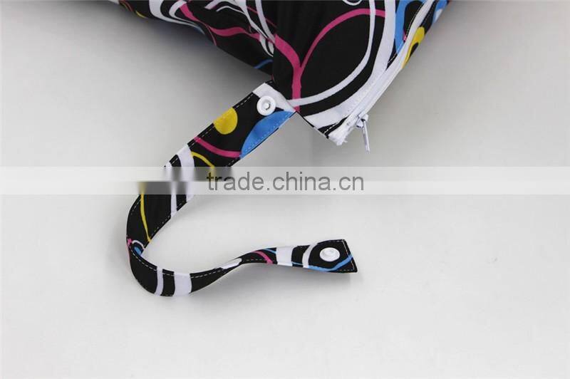 New design baby Cloth diaper zipper wetbag,washable and reusable double pocket cloth nappy bag