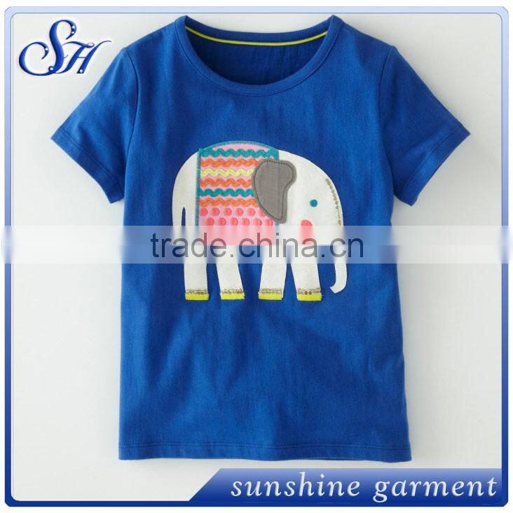 short sleeve contrast color OEM service kids t shirts