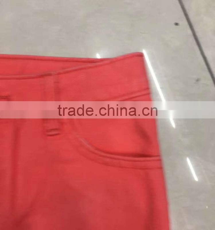 China stock garment suppliers branded girls stretch denim shorts