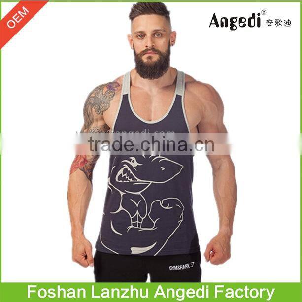 Mens' muscle stringer Mens stringer bodybuilding tank top gym single Y-back muscle racier