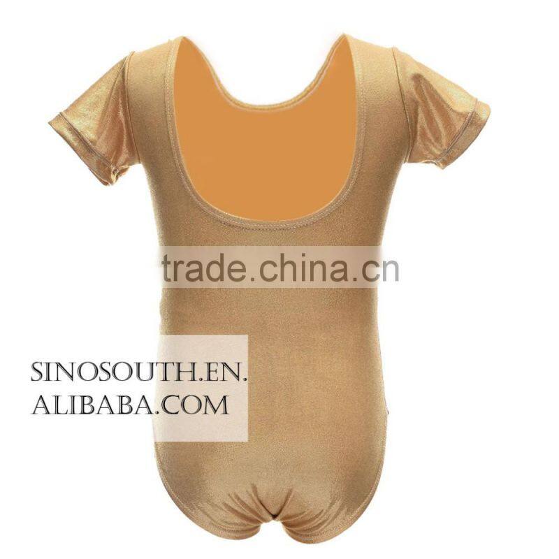 2017 New arrival ballet Sparkle Short Sleeve gymnastics leotard for girls