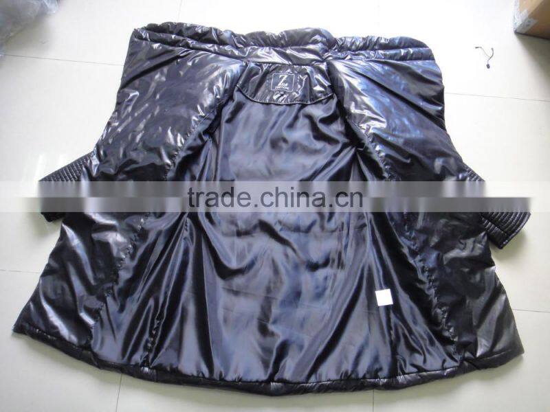 Women Polyester Cire Padding Fully Zipper Long Jacket