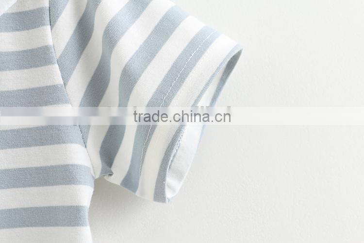 Girls stripes college wind suit summer new style children clothing set baby navy collar t skirt white skirt