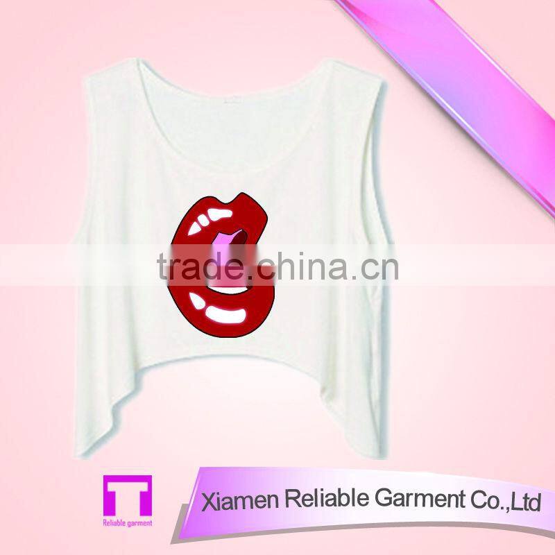 180GSM girls clothing summer modern screen printing tank top wholesale for women