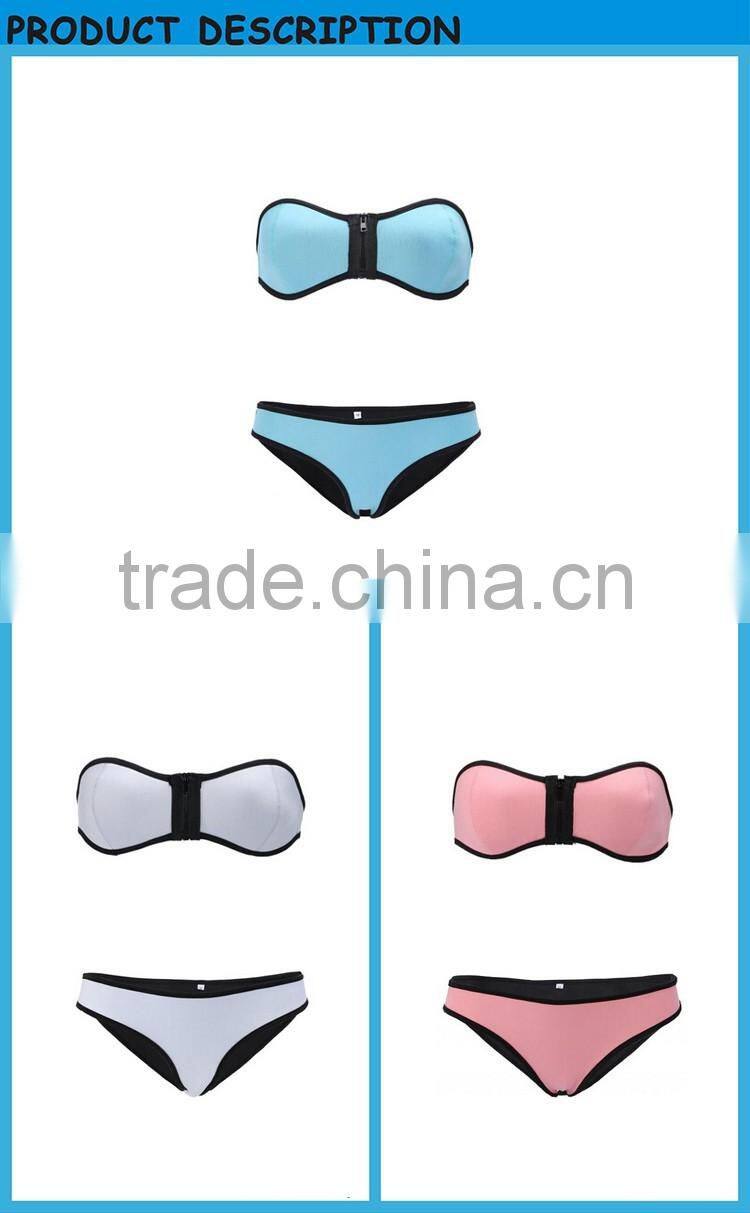 Unique Girls Neno Colored Push Up Strapless Neoprene Bikini