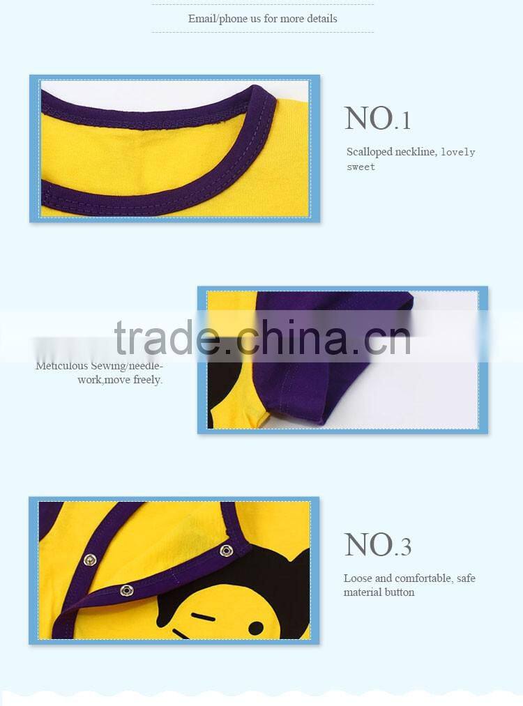 Organic cotton summer wholesale baby romper animals