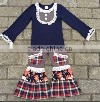 2016 giggle moon remake outfits wholesale children's boutique clothi cotton dress and pant ruffle outfits