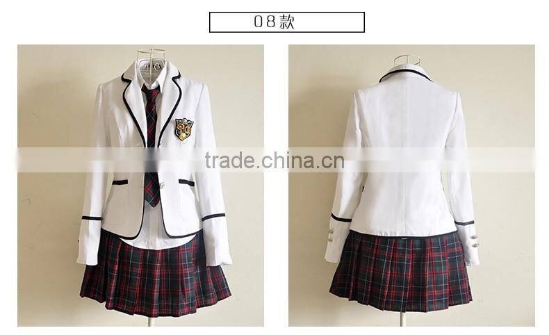 Juqian wholesale 2016 fashion style colors korean high school uniform suits manufacturer