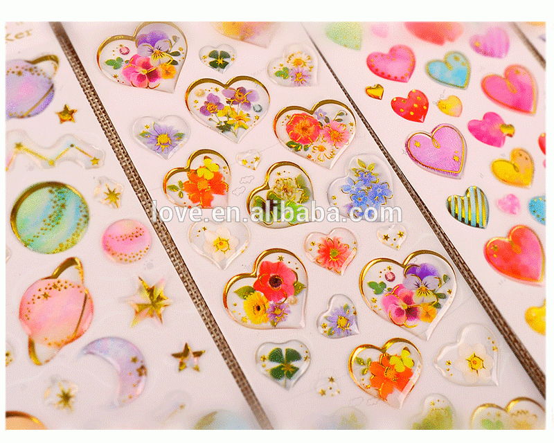 Custom children carton sticker cheap epoxy/pvc/pet sticker die-cut adhesive sticker