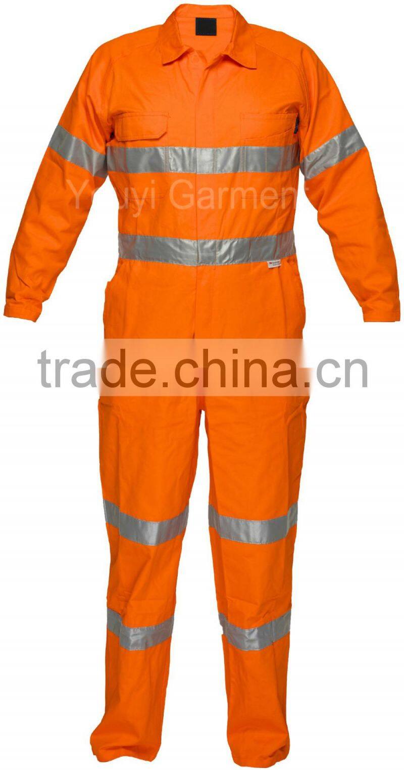 Hot sell 100%cotton Fire Retardant Coverall with Reflective Tape