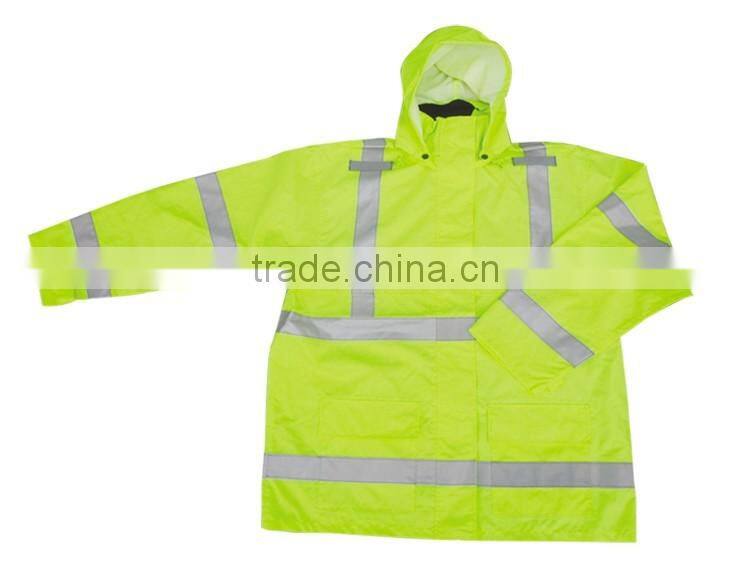 High visibility safety wear Mens reflective rainwear with EN20471