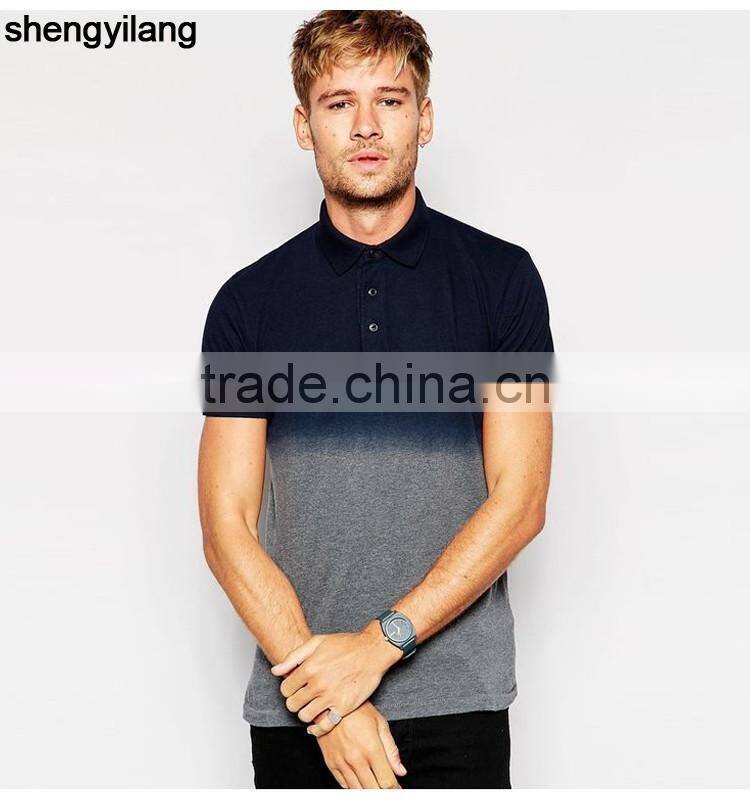 high quality best seller two colour dip-dye/tie dyed polo shirt for men from China
