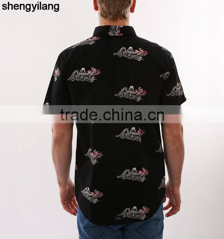 High quality cheap button up shirts,2016 casual shirt design for men custom printed shirts guangzhou factory