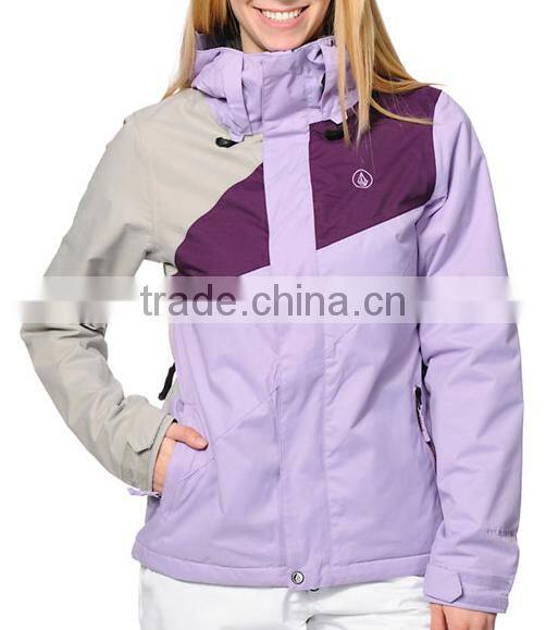 Wholesale Women's Lavender & Grey Snowboard Jacket Design 2014
