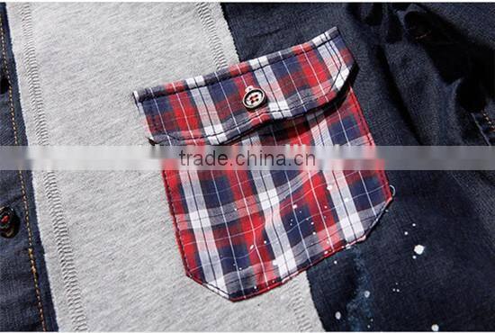2016 men denim shirts wholesale , men denim casual shirt