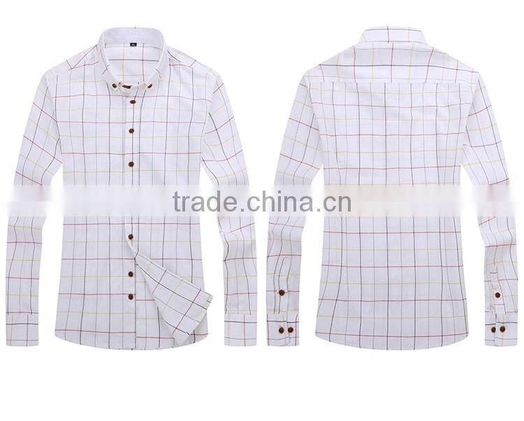 Business casual plaid shirt wash-and-wear cotton of cultivate one's morality men long sleeve shirt male tide