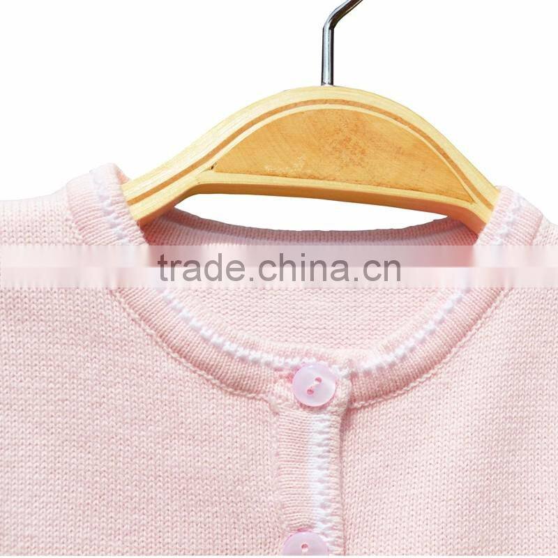 Comfortable Round Neck Long Sleeve Girl Knitted Cardigan