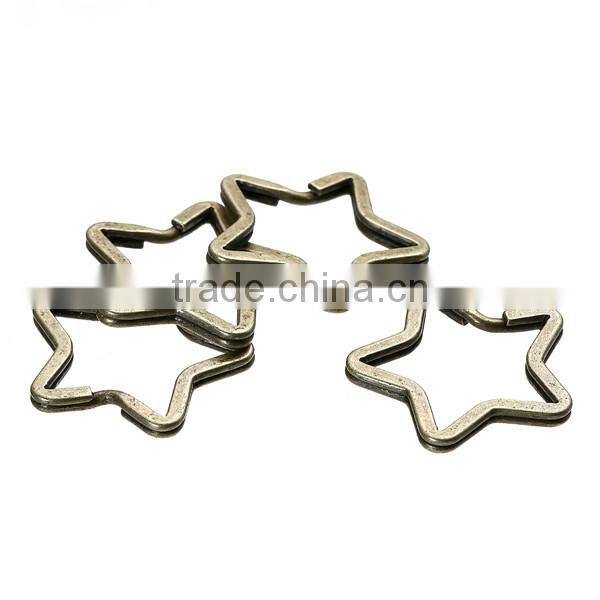 Pentagram Star Antique Bronze Iron Based Alloy Metal Keychain Findings