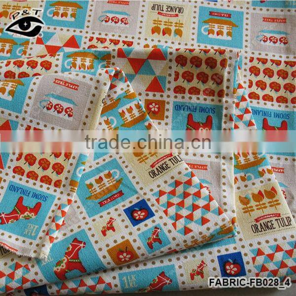 1.45m Pony Teacup Fruit Printing Canvas Fabric Linen/Cotton Fabric Zakka Patchwork Fabric for Curtain
