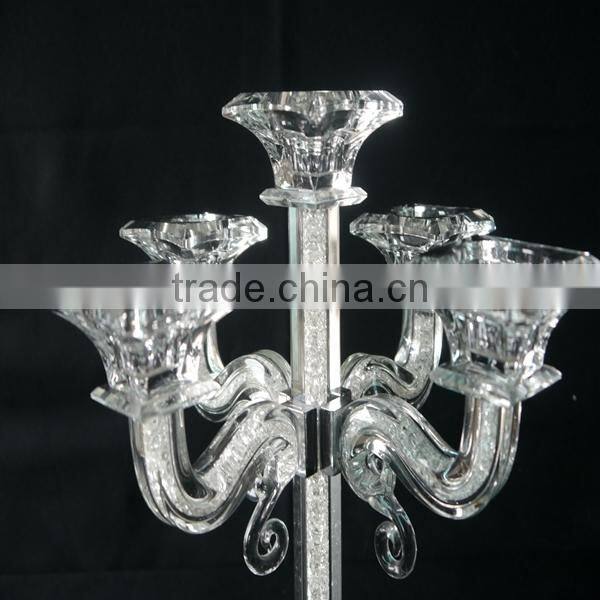Handmade Modern 5 Head Crystal Candle Holders For Christams Holidays Home Decorative