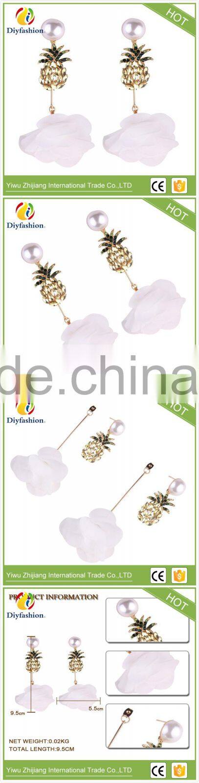 Fashion Jewelry Pineapple Shaped Simulated Pearls Hot Stud Earrings