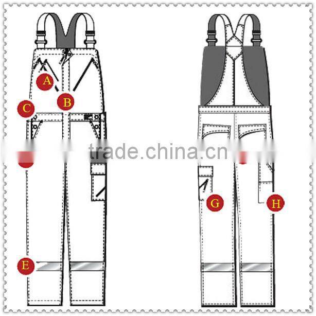 Denim Overalls EN471 Reflective Striped Denim Bib Overall