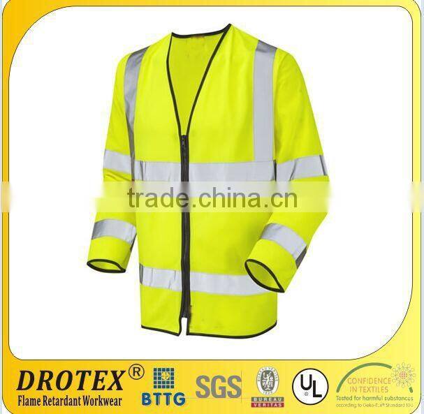 safety fireproof &high visibility Fluorescent Yellow jacket