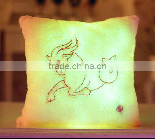 China wholesale LED constellation pillow plush LED pillow twelve Zodiac pillow cushion
