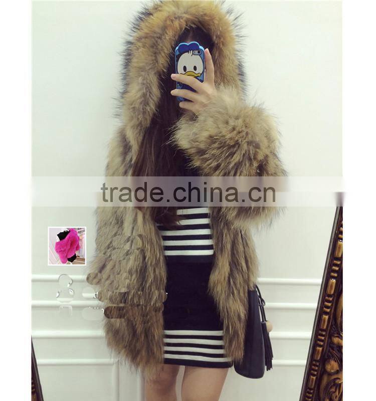 SJ117-01 Europe Fashion Magazine Winter Women Coat Fur Coat 2016