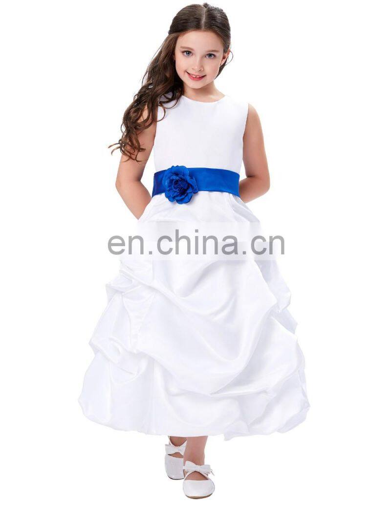 Grace Karin Flower Bow-Knot Decorated Princess Bridesmaid Wedding Pageant Flower Girl Dress Party Girls Dress CL010430-3