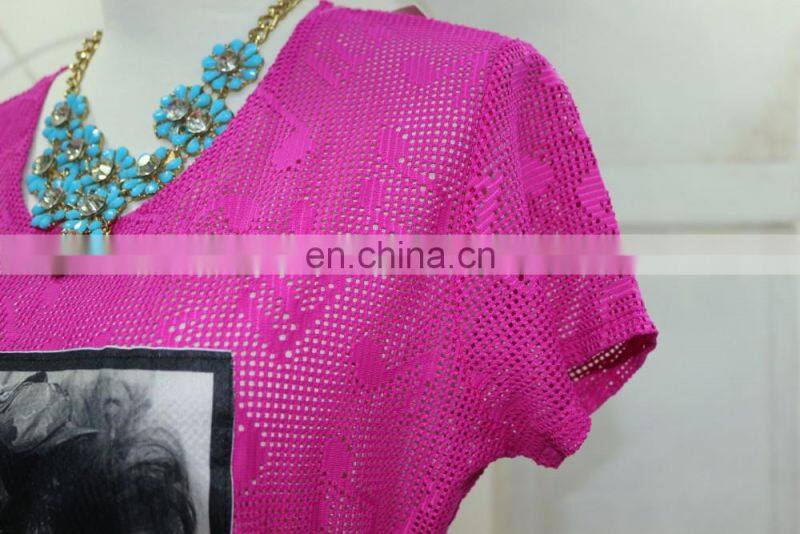 Lace material girl T-shirt at the top of the world design for good sale