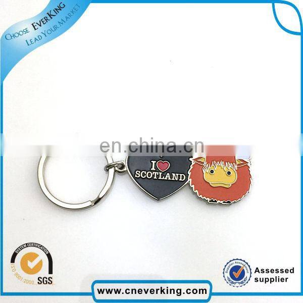 Fashio custom printed promotional metal keychain for Christmas gift