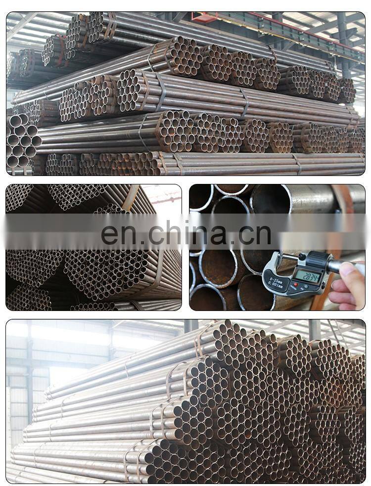 Black round metal carbon ERW steel pipe