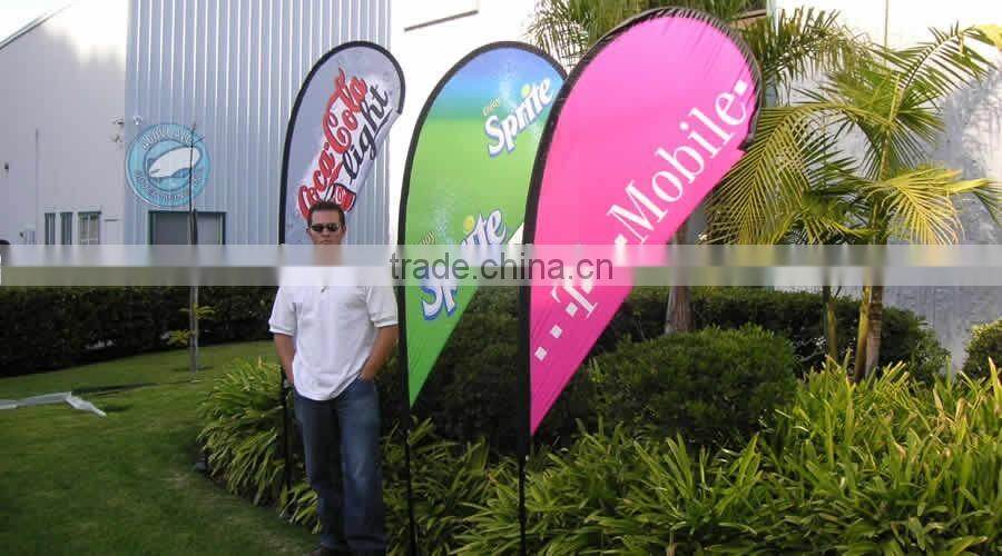 Top quality on knitted fabric promotional feather beach flag